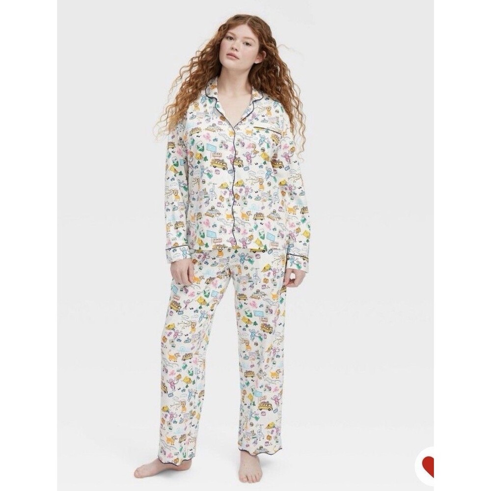 Women's Roadtrip Long Sleeves Pajama Set Roller Rabbit x Target Small S In Hand